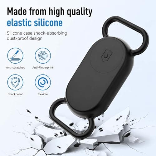 Dog Collar Holder(2 Pack) for Galaxy Smarttag2, Waterproof Silicone Case for Pet Cat, Anti-Lost Scratch Resistant Protective Cover Accessory for Samsung Galaxy Smart tag2 (Black) — view 4