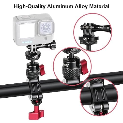 HSU Motorcycle Bike Handlebar Mount for GoPro Insta 360 Osmo Action Cameras — view 4