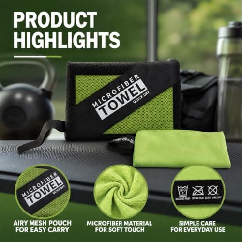 Quick Dry Microfibre Towel, Lightweight & Super Absorbent Travel Towel — view 3