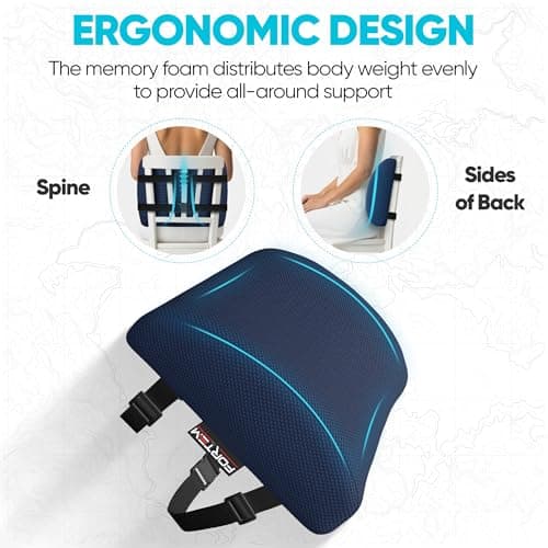 FORTEM Lumbar Support Cushion For Office Chair Back Support Pillow For Car — view 6