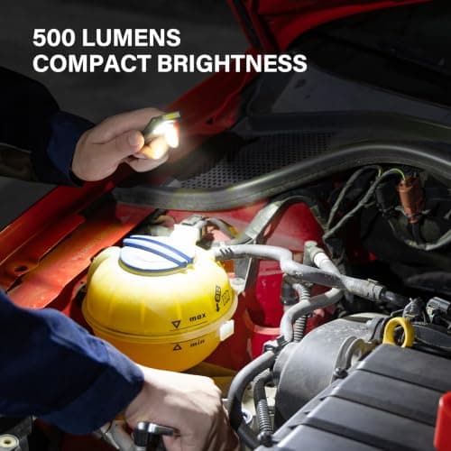 HAUTMEC 12-in-1 EDC Pocket Torch with Clip, Slim Flat Torch Rechargeable Work Light with USB-C Fast Charging, Dual Light, Magnetic Base, 500LM Aluminum LED Torches IP64 Waterproof & Drop-Resistant — view 6