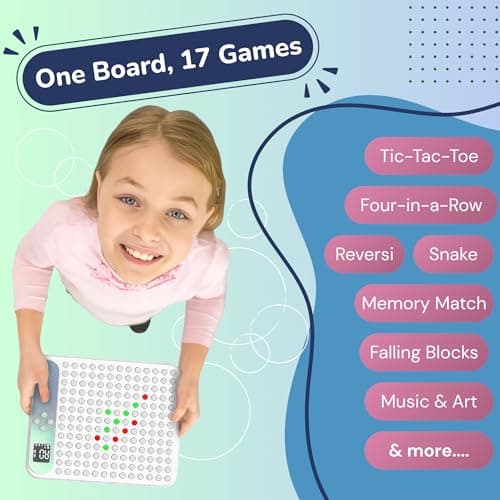 Logicraft Smart Playpal 17-in-1 Screen-free Electronic Handheld Game for Ages 4+ | Smart AI Opponent, 1–2 Players, 169 Touch Lights | USB‑C Rechargeable | Travel Game for Kids and Adults — view 3