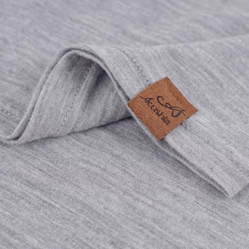 ACUSHLA Merino Wool Neck Gaiter, Ski Mask Neck Warmer Unisex, Light Grey — view 6