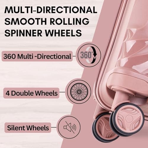 DK Luggage Carry-on 20” Cabin EasyJet, BA, Jet 2 Hard Shell Approved Hand Luggage Polypropylene Suitcase 4 Wheel Spinner Luggage (Gold ST81, Cabin) — view 3