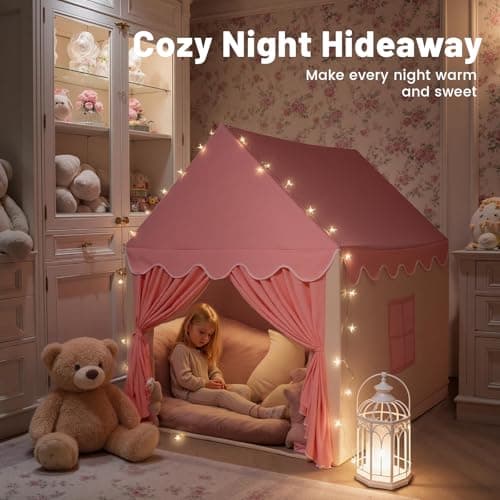 Wilwolfer Kids Play Tents for Toddlers Kids Tents Indoor Playhouse - Princess Tent for Girls Toy House Gift (Pink Play Tent) — view 4