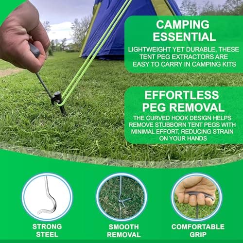 Pack of 2 Tent Peg Extractors - Camping Tools, Lightweight and Portable, Easy Peg Remover — view 3
