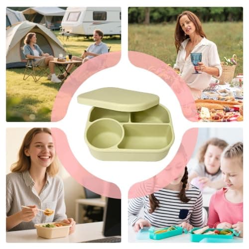 eizliyorum Silicone Lunch Box for Kids 4-Compartment 750ml Reusable Divider — view 4