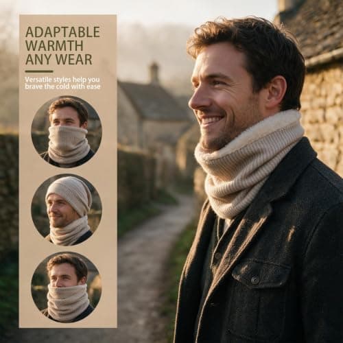 Snoods for Men and Women, Thermal Fleece Neck Warmer, Neck Gaiter, 2 Pack — view 5