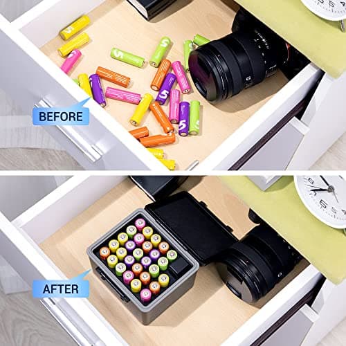JJC 28-Slot AA Battery Storage Case Water-Resistant Hard Holder with Tester — view 4