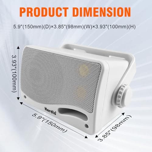 Herdio 3.5 Inch 400 Watts Bluetooth Outdoor Speakers Wired Waterproof Powerful Bass Wall Mount Speakers for Home Patio Garden Porch Indoor Deck,4-Pack White — view 6