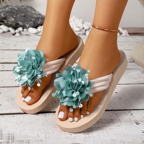 Women's Flat Sole Flip Flop Sandals for Beach and Casual Summer Wear, Lightweight EVA Slide Slippers with Cushioned Comfort for Indoor and Outdoor Use (Mint Green, 6) — view 2