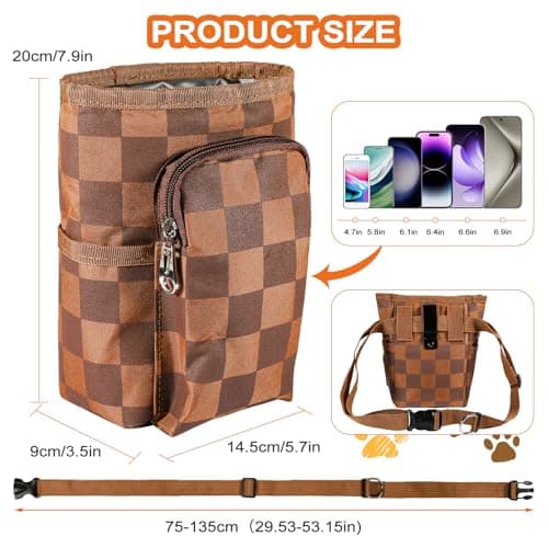 PUGTOW Hands-Free Dog Treat Pouch Magnetic 4-Way Waist Crossbody Bag — view 6