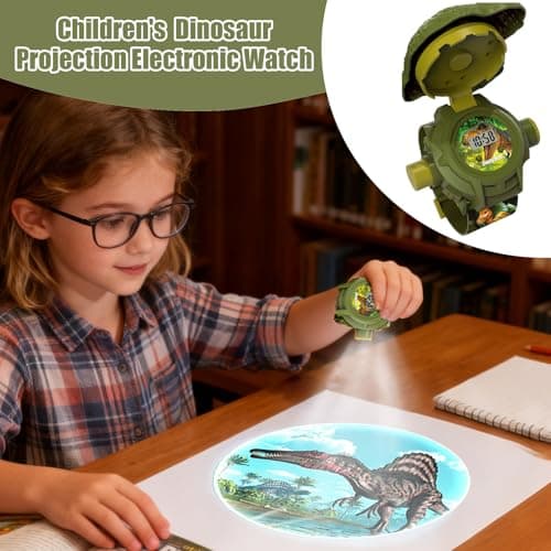 szaluyk Kids Dinosaur Watch | Adjustable Educational Toy | Children Projection Electronic WatTch | Fun Learning Gift for Boys Girls Birthday Christmas Holiday Home Travel Indoor Outdoor — view 2