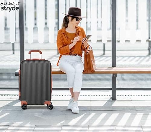 CALDARIUS Hardshell Luggage | Durable Suitcases | Lightweight & Secure with Combination Lock | Smooth 4 Dual Spinner Wheels | Ideal Travel Bag & Luggage Sets (Grey, Medium 24") — view 5