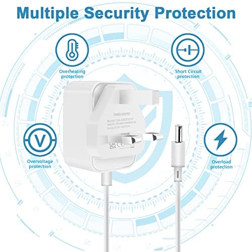 5V 1A 2A Power Supply, Dalugo Universal AC to DC Power Adapter with 7 DC Multi-Plug Connectors, 10W DC Wall Charger for LED Strip Lights,Audio,TV Box,Speaker,Router,Video Android Tablet(White) — view 5