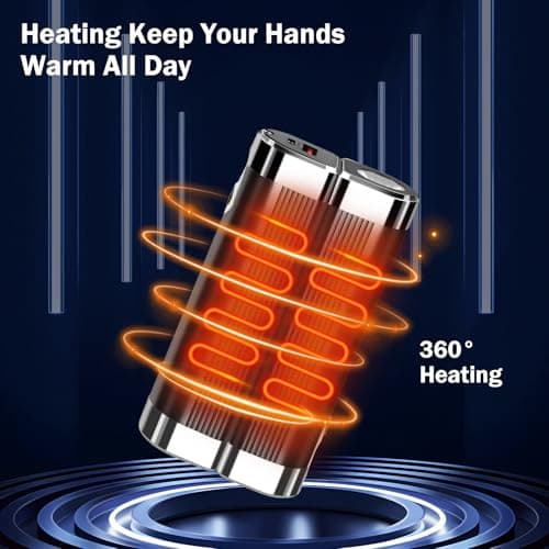 Hand Warmers Rechargeable 2 Pack,Upgrade 10000mAh 3 in1Magnetic Hand Warmer,Portable USB&Long Lasting Quickly Pocket Heating Handwarmer for Outdoor Activities Gift For Women Men-Black — view 6