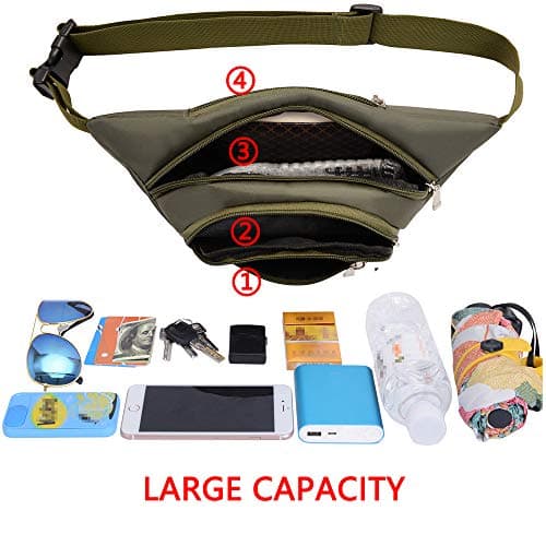 Waterproof bumbags and Fanny Packs for Women Men Hiking Running Travel Dog wolking Waist Bag for Women Men Ladies Boys Waterproof for Outdoor Sport — view 2