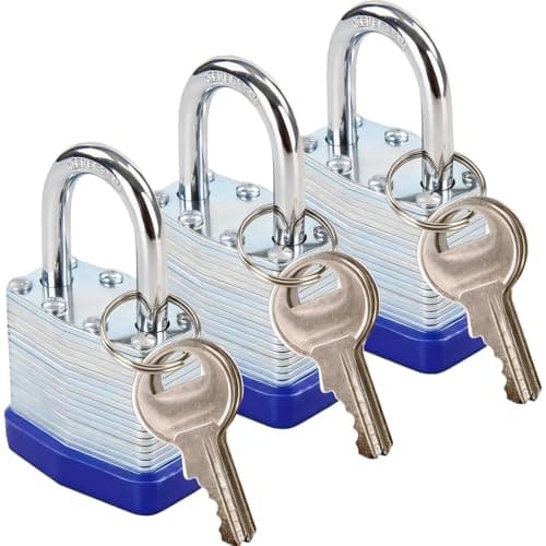 SEPOX® Heavy Duty Padlock 40mm, Keyed Alike, Hardened Steel Shackle 3 Locks