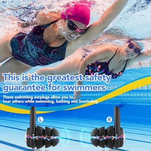 Waterproof Swimming Ear Plugs for Adults and Kids - 2 Pairs Silicone Swim Earplugs for Surfing,Diving,Showering and Other Water Sports - Keep Water Out and Ear Protection. — view 4