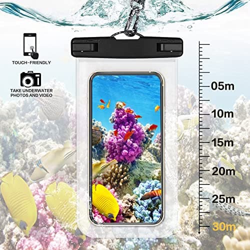 Laizego Waterproof Phone Pouch, 2 Pack Universal IPX8 Waterproof Phone Case for Swimming, Underwater Phone Dry Bag for iPhone 17 16 15 14 13 Pro Max Plus XS, Samsung S26 S25 S24 up to 7" white — view 3