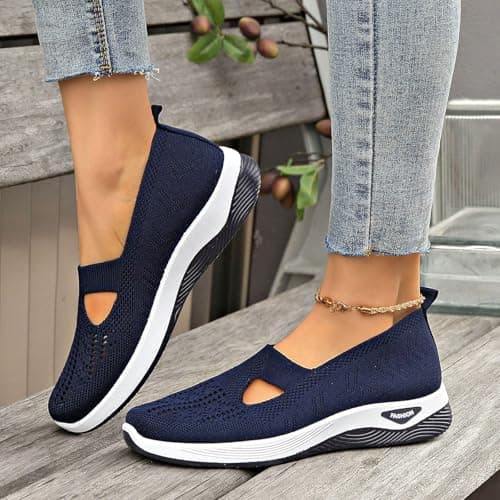 Women Orthopedic Casual Walking Shoes Breathable Soft Sole Slip On Shoes Lightweight Athletic Sneakers — view 2