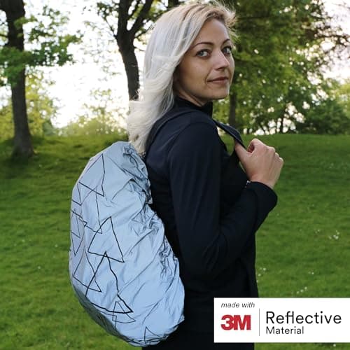 Salzmann Reflective Rucksack Cover | 28–40L | Hi-Vis Waterproof Rain Cover for Backpack Cycling, Commuting & Hiking — view 4