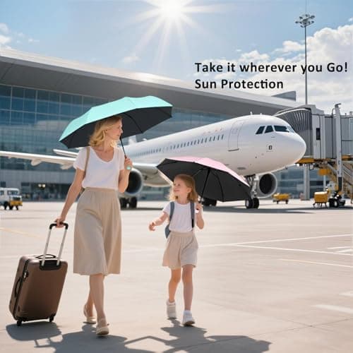 BAODINI Travel Mini Umbrella for Purse With Case Small Compact UV Sun Protection Sun Lightweight Tiny Pocket Umbrella for Women Kids and Men — view 6