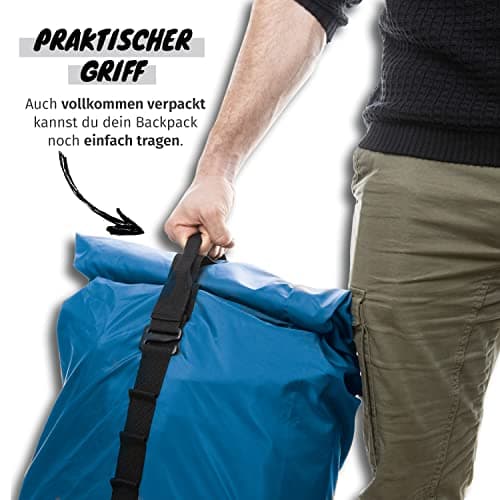 Journext 2 in 1 Backpack Protective Cover & Rain Cover/Flight Cover Backpack, Pacific Blue, M (bis 55L) — view 5