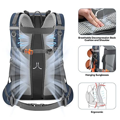 Maelstrom 40L Hiking Backpack, Lightweight Camping Daypack with Rain Cover — view 4