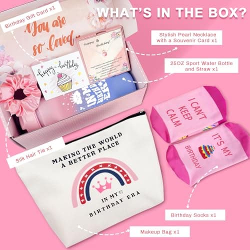 Birthday Gifts For Girls Pink Sports Water Bottle Gift Set 6pcs — view 2