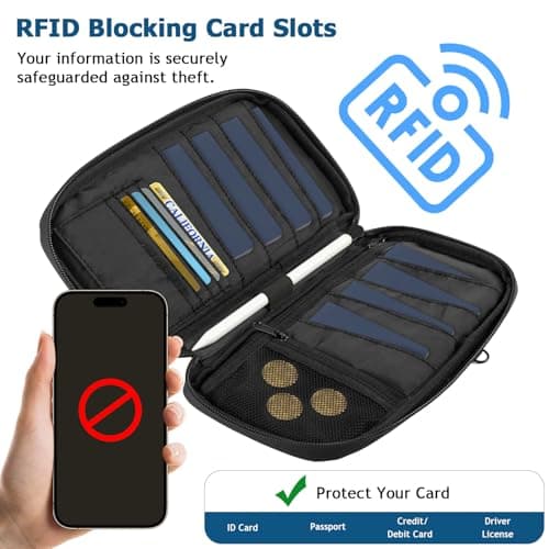 MoKo Family Passport Holder for 8 with AirTag Holder — view 3