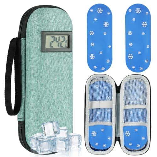 AOOWU Insulin Cooler Travel Case with Temperature Display, TSA Approved