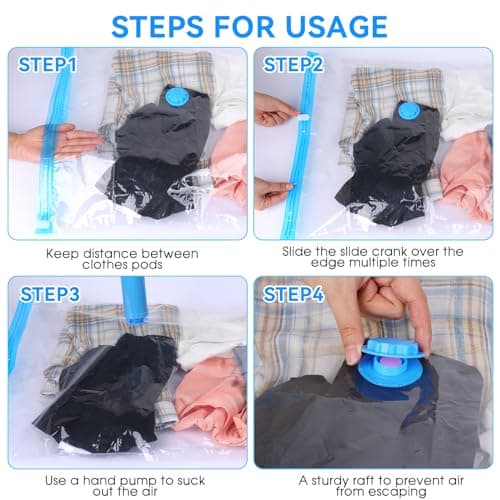 2Pack Vacuum Storage Bags for Clothes, 40x60cm Travel Space Saver — view 4