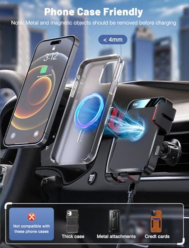 MOKPR Wireless Car Charger, 15W Car Phone Holder Wireless Charger — view 4