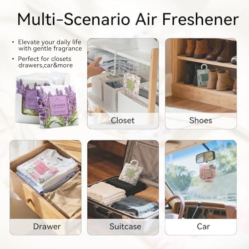 POFLY 12 Pack Sakura Scented Sachets, Air Freshener for Home & Small Spaces — view 6