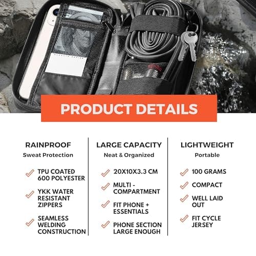 Mammoth Empire Waterproof Multipurpose Bike Phone Pouch EDC Organizer for Travel and Bicycle — view 4