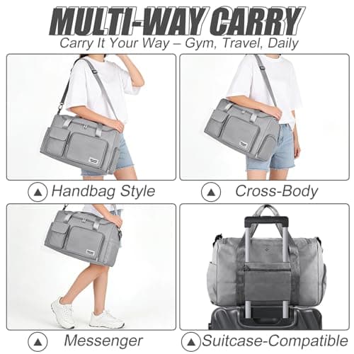 Lychico Large Sports Duffle Bag with Shoe Compartment, Waterproof Gym Bag for Men & Women, Multi-Compartment Holdall for Travel, Work, Overnight — view 5