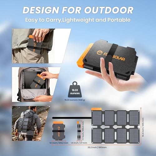 FlexSolar 25W Ultra-Portable Solar Panel Charger USB A/C Ports Lightweight — view 2