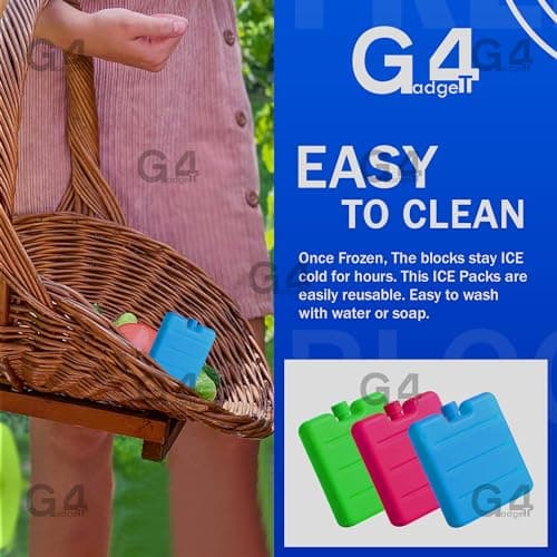 G4GADGET 12 Pack 8cm Freezer Blocks – Reusable Ice Packs for Lunch Boxes, Cooler Bags, Camping, Picnic, Travel & Outdoor Activities – Long-Lasting, Compact & Portable Cooling Solution — view 5