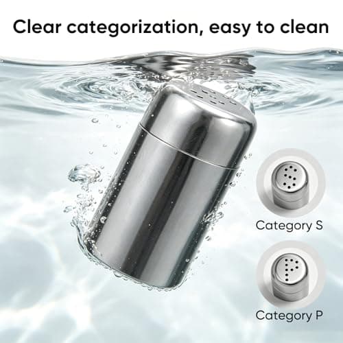 2 Pack Travel Salt and Pepper Shakers Set, Stainless Steel Spice Shakers — view 4