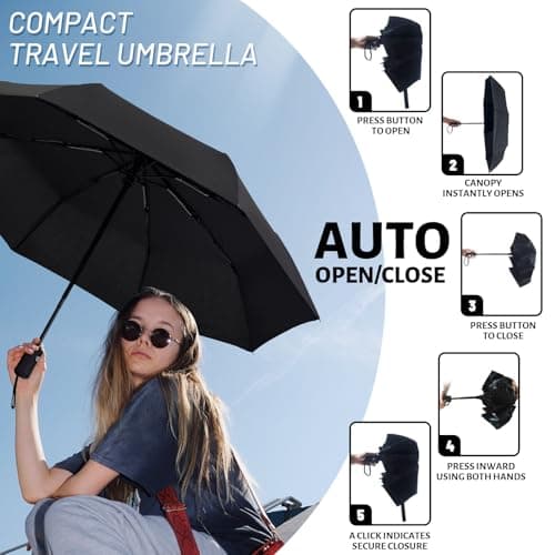 SY COMPACT Travel Umbrella Windproof Automatic Unbreakable UV Protection — view 4