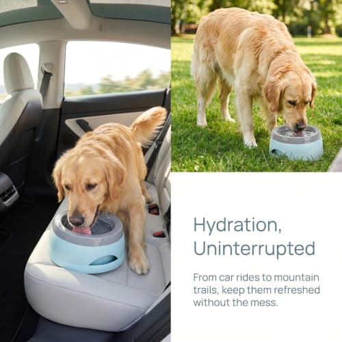 Blue Portable Dog Water Bowl Anti Spill for Car — view 2