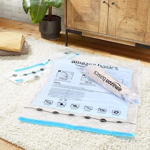 Amazon Basics Roll-Up Travel Storage Bags, Zipper, 12 count, 2 Pack of 6 (Small, Medium), Transparent — view 6