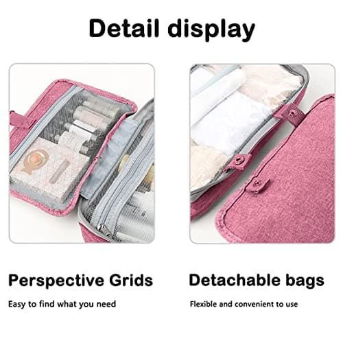Hanging Toiletry Bag for Women, Large Waterproof Wash Bag with Hook — view 5