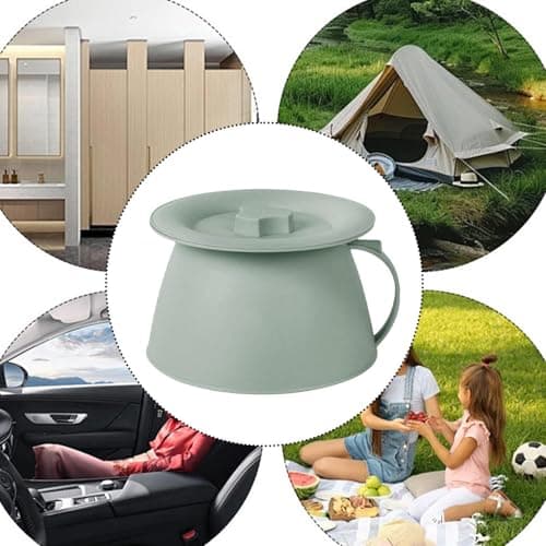 Chamber Pot - 310g 1.5L Portable Urinary Potty | Bedside Urinal, with Lid & Handle for Camping, Chamber Bucket for Husband Daughter Youth Son Women Boys Girls Wife Friends — view 3