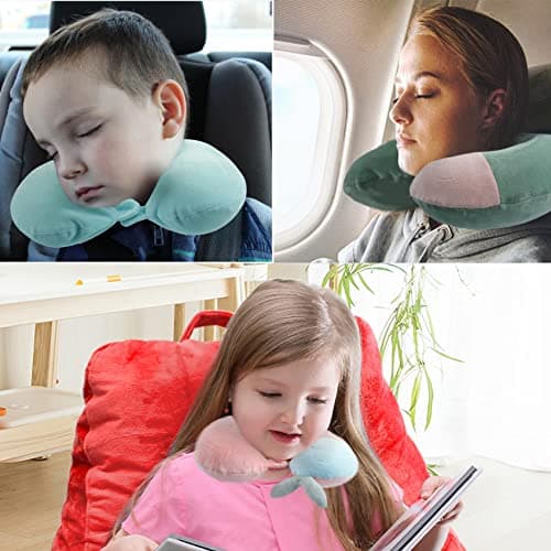 Travel Pillow - Soft Memory Foam Neck Pillow for Adults, Kids, Children, Convenient & Portable U Shaped Neck Pillows, Cute Animal Airplane pillow for Home, Office, Camping, Travelling, Sleeping (Grey) — view 6