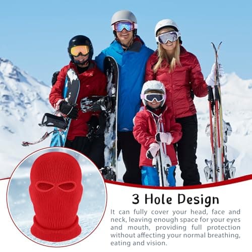 BBTO Ski Mask Balaclava Full Face Cover Red — view 4
