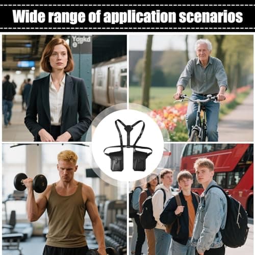 Tktouci Armpit Bag - Men Underarm Vest Bag Anti Theft - Wearable Phone Pouch Adjustable Strap for Small Change Keys Earphones Sunglasses Travel Commuting — view 4