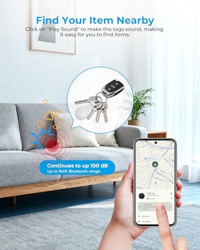 Android Tracker Tag 2 Pack, Smart Tag Bluetooth Key Finder Work with Google Find My (Android Only), Item Locator for Luggage, Bags, Pets, Wallet, Replaceable Battery (White) — view 4