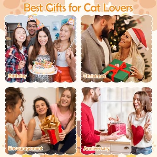 Zuimei 4 Pairs Magnetic Crew Socks Cat Holding Hands Design Unisex UK 4-8 — view 6